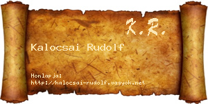 Kalocsai Rudolf névjegykártya